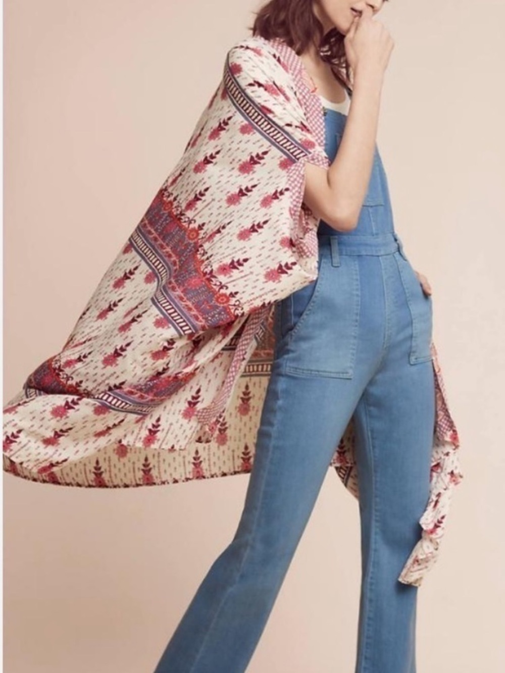 ANTHROPOLOGIE LILKA‎ Printed Floral Boho Bohemian Kimono